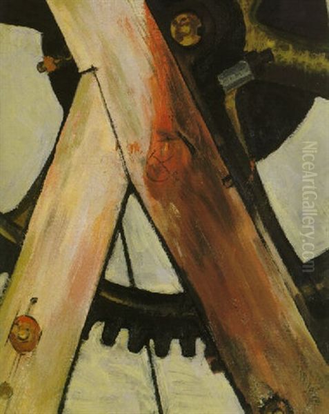 Gear Oil Painting by Arthur Garfield Dove
