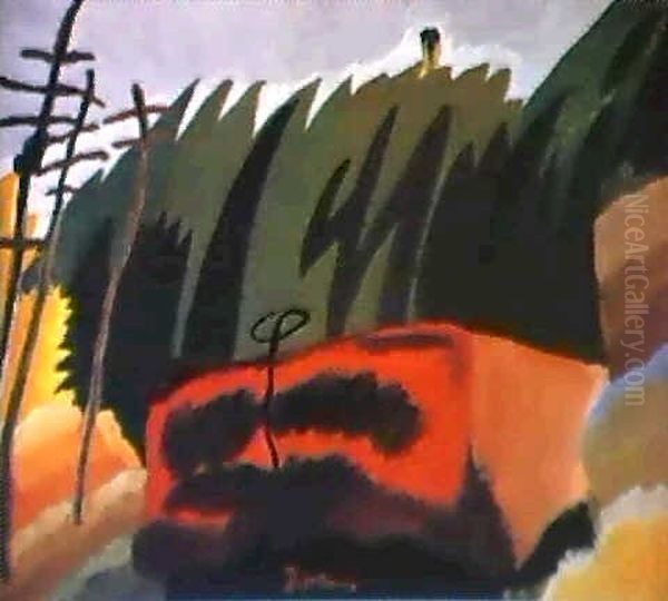 Freight Car Oil Painting by Arthur Garfield Dove