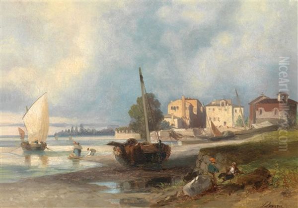 Bassa Marca In Der Normandie Oil Painting by Achille Dovera
