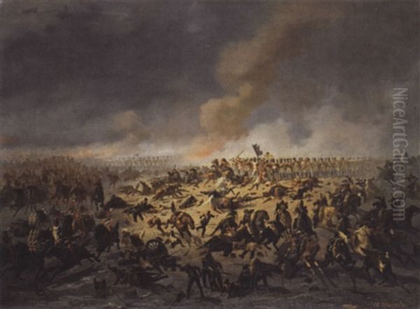 Schlacht Bei Waterloo Oil Painting by Auguste (Viande) Doviane