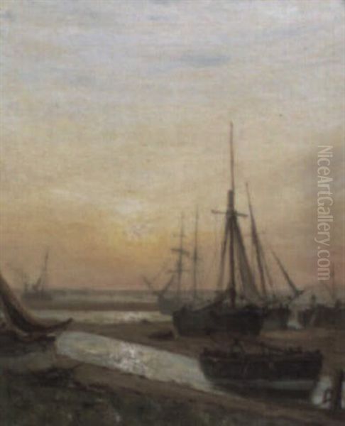 Sunset Haze On The Solway Oil Painting by Patrick Downie