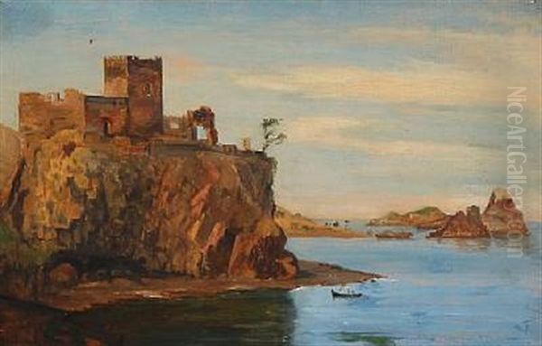 The Coast Of Capri Oil Painting by Holger Drachmann