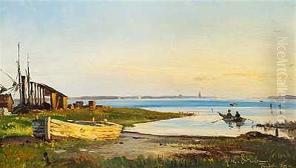 Kystparti Fra Frederiksvaerk Oil Painting by Holger Drachmann