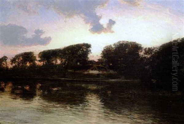 Forblaeste Traeer, Antagelig Fra Skagen Klitplantage Oil Painting by Holger Drachmann