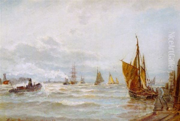 Alster Park, Hamburg Oil Painting by Holger Drachmann