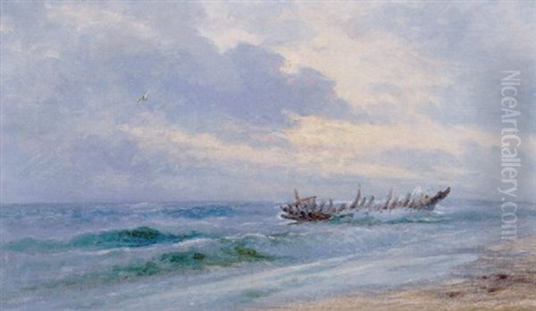 Decembermorgen Skagen - Efter Stormen Oil Painting by Holger Drachmann