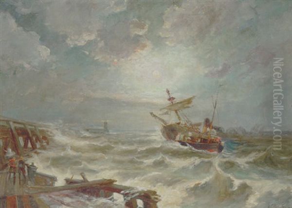 Efter Stormen Oil Painting by Holger Drachmann