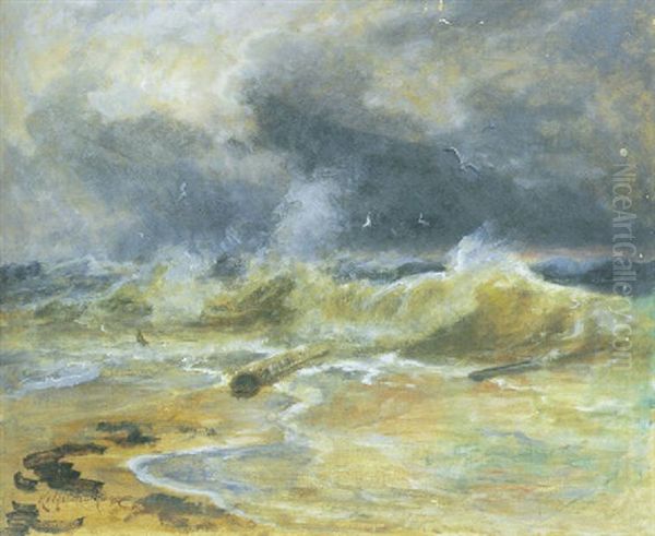 Braending Oil Painting by Holger Drachmann