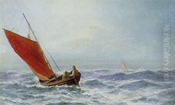 Marine Med Fiskebad Oil Painting by Holger Drachmann