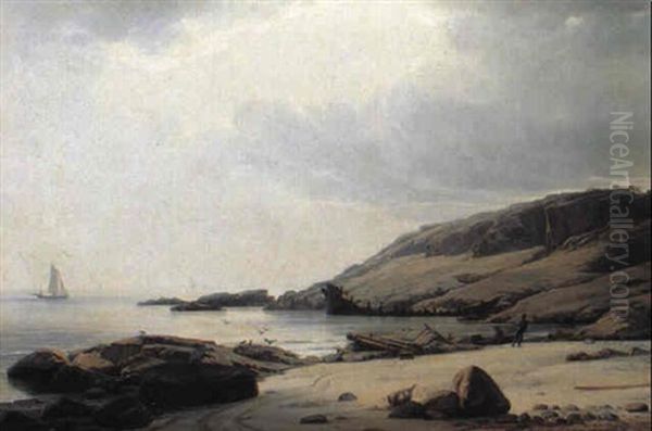 Morgen Efter Storm, Bornholm Oil Painting by Holger Drachmann