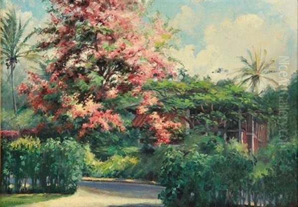 Hawaiian Landscape Oil Painting by Helen Thomas Dranga