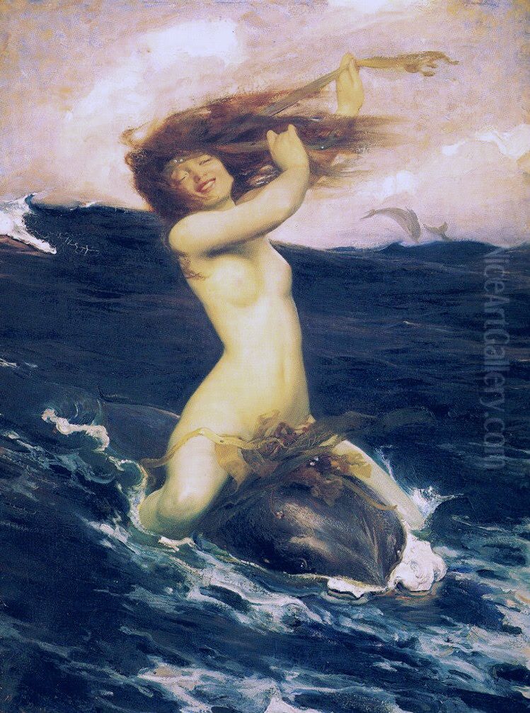 The Foam Sprite Oil Painting by Herbert James Draper