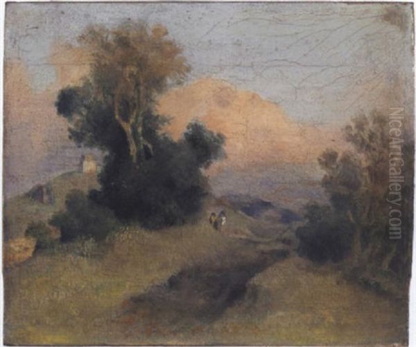 Abend Auf Den Bergen Oil Painting by Heinrich Dreber