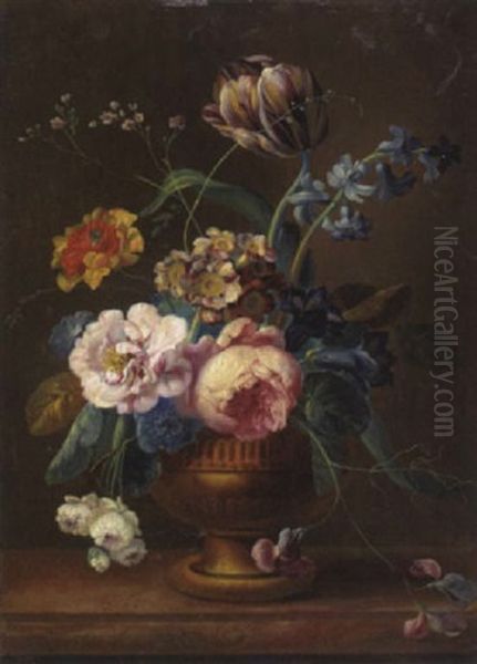 Ein Blumenstuck Oil Painting by Johann Baptist Drechsler