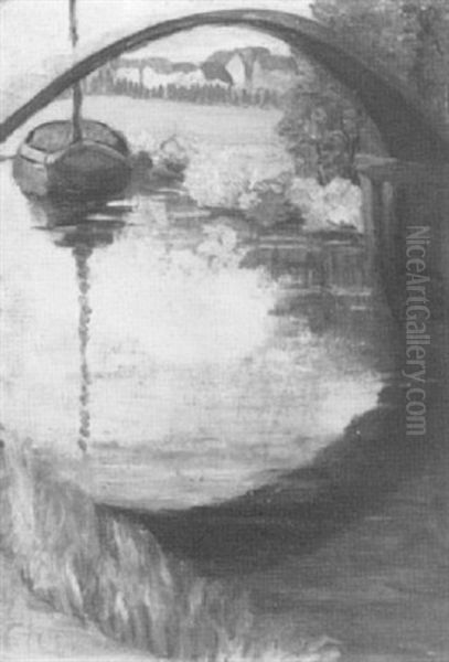 Canal Scene Oil Painting by Katherine Sophie Dreier