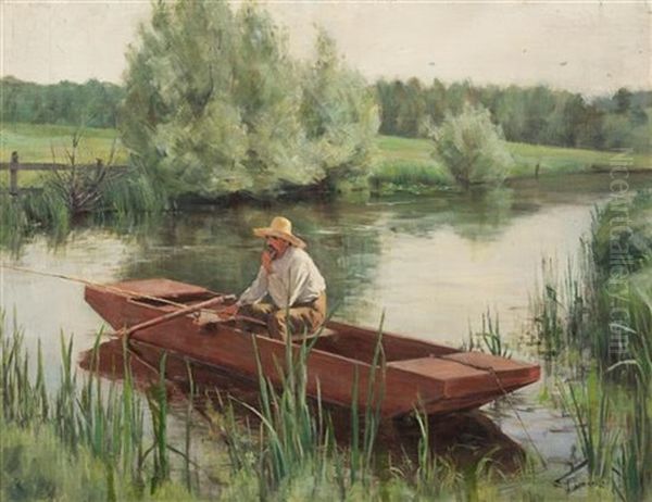 The Thoughtful Fisherman Oil Painting by Edward James Dressler