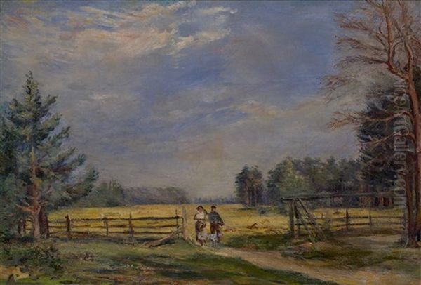 Pastoral Landscape, Urals Oil Painting by Aleksandr Davidovic Drevin