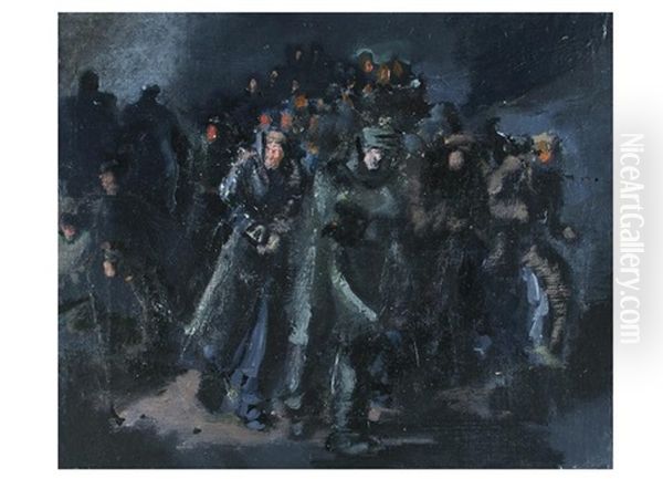 Die Gruppe Oil Painting by Aleksandr Davidovic Drevin