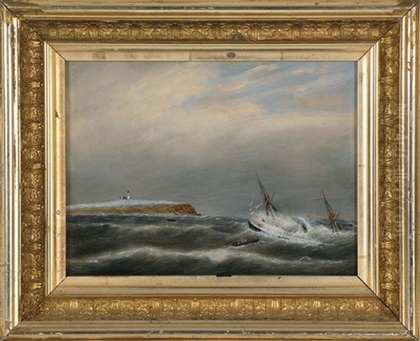 Wreck Of The City Of Columbus Off Gay Head, Jan. 4 Oil Painting by Clement Drew