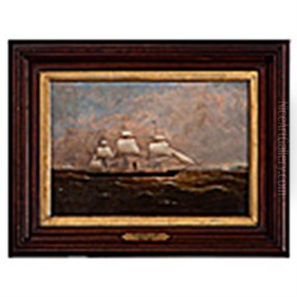 The U.s.s. Hartford Oil Painting by Clement Drew