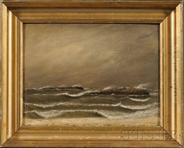 View Of Black Rock, Cohasset, Massachusetts Oil Painting by Clement Drew