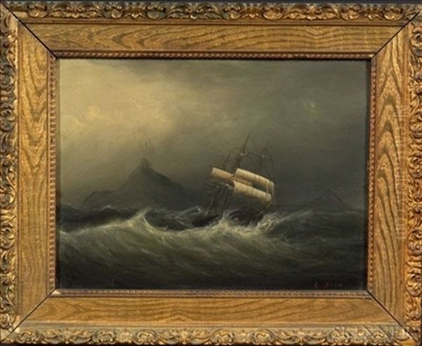 Ship In A Gale Off Cape Horn Oil Painting by Clement Drew