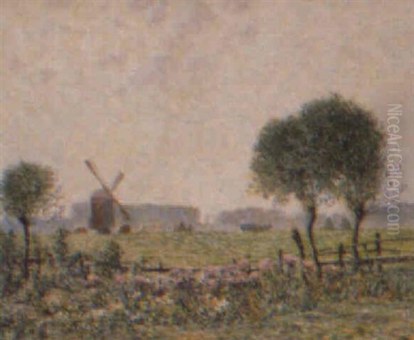 Forarslandskab Med M+lle Og Markblomster Oil Painting by Johann-Georg Dreydorff