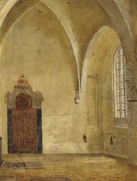 Interior Fra Skt. Hans Kirke I Odense Oil Painting by Dankvart Dreyer