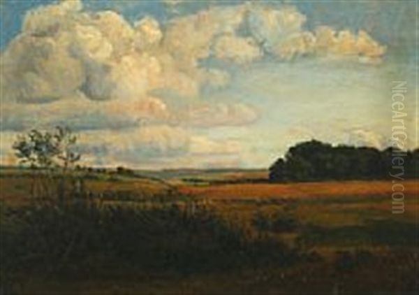 Danish Summer Landscape Oil Painting by Dankvart Dreyer