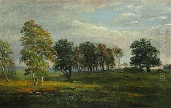 Efteraarslandskab Oil Painting by Dankvart Dreyer