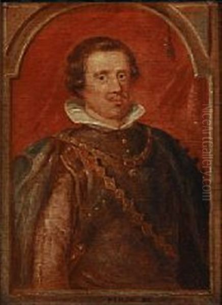 Portrait Of Philip Iv Of Spain (after Paul Peter Rubens) Oil Painting by Dankvart Dreyer