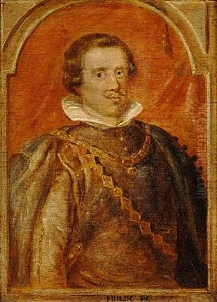 Portrait Of Philip Iv Of Spain (after Peter Paul Rubens) Oil Painting by Dankvart Dreyer
