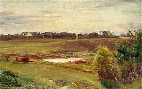 Landscape With A Moor (sketch) Oil Painting by Dankvart Dreyer