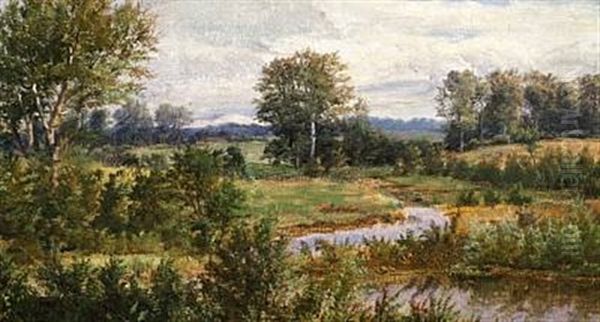 Traerigt Landskab Med Et Vandlob Gennem Mosedrag Oil Painting by Dankvart Dreyer