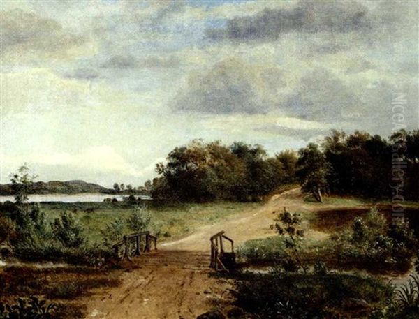 Huulveien Ved Foerbekbroe, I Naerheden Af Silkeborg Oil Painting by Dankvart Dreyer