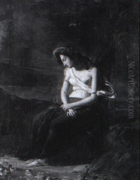 La M,lancolie Oil Painting by Michel Martin Drolling