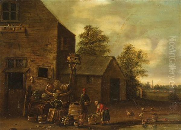 Dorfliches Motiv Oil Painting by Joost Cornelisz. Droochsloot