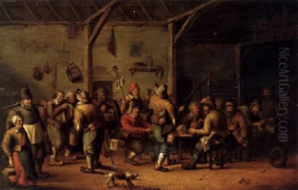 Bauern In Einem Wirtshaus Oil Painting by Joost Cornelisz. Droochsloot