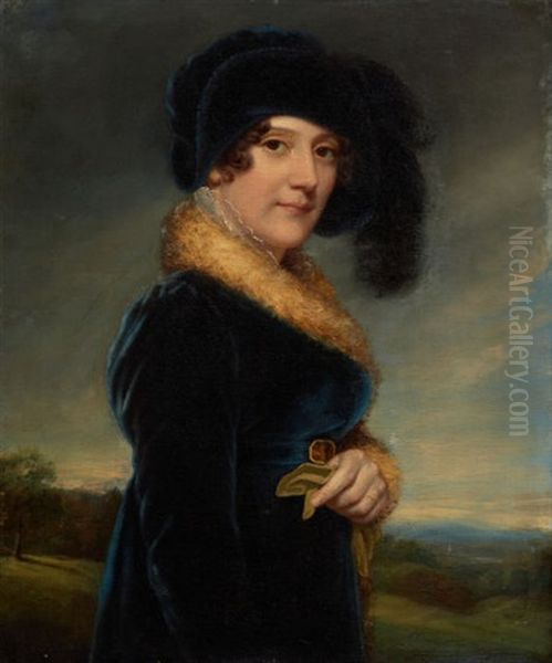 Portrait Of Miss Smythson, Actress Of Drury Lane Oil Painting by Samuel Drummond