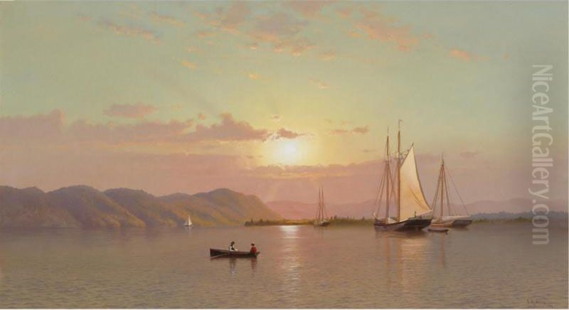 Sunrise At Tappan Zee Oil Painting by Francis Abel William Armstrong