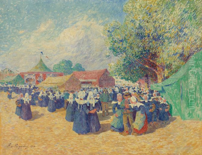Fete Foraine En Bretagne Oil Painting by Ferdinand du Puigaudeau