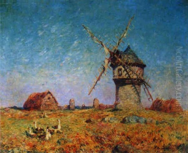 Le Moulin A Vent A Guerande Oil Painting by Ferdinand du Puigaudeau