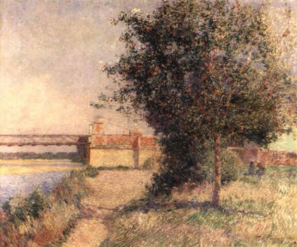 Le Pont De Saint-mathurin, Angers Oil Painting by Ferdinand du Puigaudeau