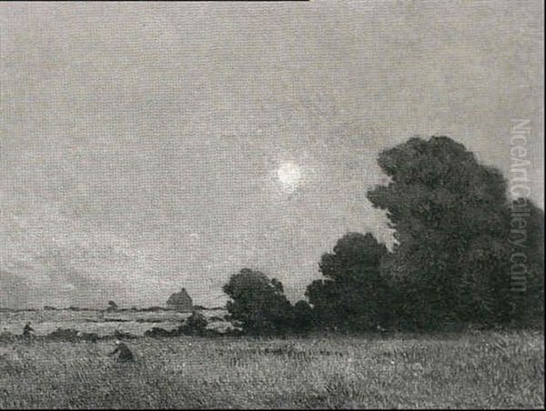 Champs Fleuris A L'aube Oil Painting by Ferdinand du Puigaudeau