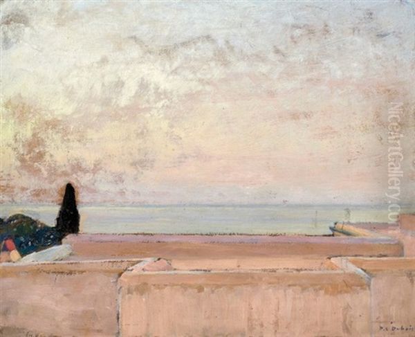 Vue De La Terrasse De La Villa Abd-el-tif, Alger Oil Painting by Paul Emile Dubois