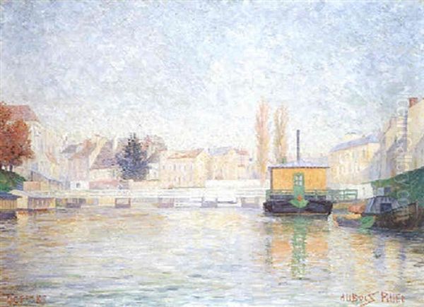Meaux, La Passerelle Oil Painting by Albert Dubois-Pillet