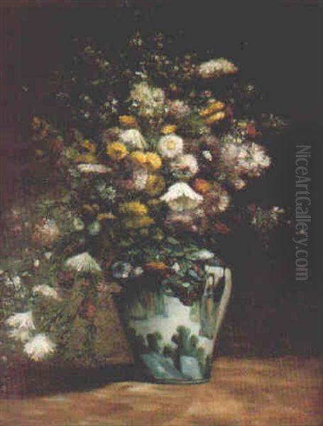 Le Vase De Fleurs Oil Painting by Albert Dubois-Pillet