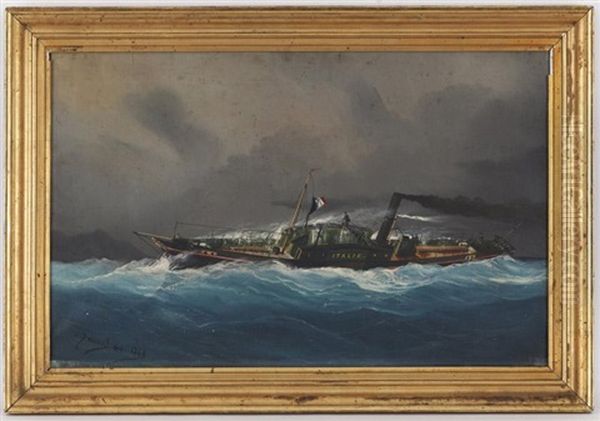 L'italie Oil Painting by Cheri Francois Marguerite Dubreuil