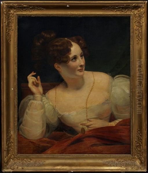 L'attente, Portrait D'harriet Smithson Oil Painting by Claude-Marie Dubufe