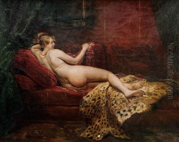 Jeune Femme Nue Sur Un Sofa Oil Painting by Claude-Marie Dubufe